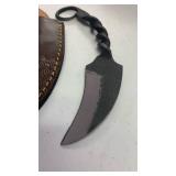 Handcrafted Fixed Blade Knife with Leather Sheath approx 7.5 inches gift idea