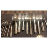 Prestige Plate Silver Plated Flatware Set with Serving Pieces 91 pieces total