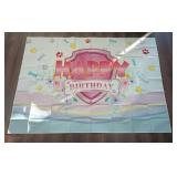 Dog Birthday Party Backdrop Banner