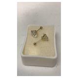 Gold earrings 8.65 karat 36% gold 5.77% silver - lab created diamonds