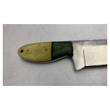 Handcrafted small full tang knife blade with leather sheath hunting / fishing approx 7.5 inches
