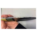 Handcrafted small full tang knife blade with leather sheath hunting / fishing approx 7.5 inches