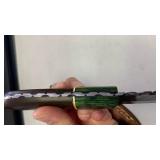 Handcrafted Damascus Steel Full Tang Hunting/Fishing Knife with Leather Sheath approx 8.5 inches