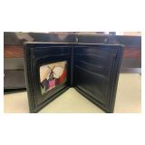 Pizaienbao Black Imitation Leather Wallets with Windmill Design lot of 2