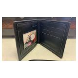 Black imitation Leather Bifold Wallets with Dutch Windmill Design lot of 2