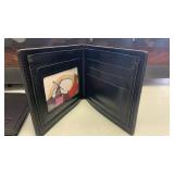 Black imitation Leather Bifold Wallets with Dutch Windmill Design lot of 2