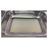 Art Deco Glass Display Case with Chevron Pattern with Pyrex glass baking dish approx 13x9x2 inches MGA75