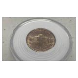 1960 Jefferson Nickel Coin Monticello BU Brilliant Uncirculated in protective case