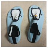 Light Blue Workout Set/Bathing Suit with Penguin Water Shoes