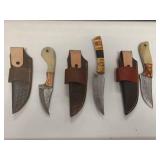 Damascus Steel Fixed Blade Knife Collection lot of 3 Retail $120
