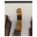 Damascus Steel Fixed Blade Knife Collection lot of 3 Retail $120