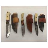 Handcrafted Damascus Steel Hunting Knives Set lot of 3 retail: $120