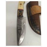 Handcrafted Damascus Steel Hunting Knives Set lot of 3 retail: $120