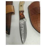 Handcrafted Damascus Steel Hunting Knives Set lot of 3 retail: $120