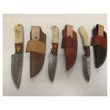 Handcrafted Damascus Steel Hunting Knives Set lot of 3 retail: $120