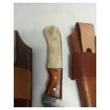 Handcrafted Damascus Steel Hunting Knives Set lot of 3 retail: $120