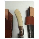 Handcrafted Damascus Steel Hunting Knives Set lot of 3 retail: $120