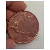 1 oz 999 Fine Copper Round 1933 Saint-Gaudens design