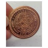 1 oz 999 Fine Copper Round Justice Silver Shield design