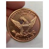 1 oz 999 Fine Copper Round 1804 Draped Bust Dollar design