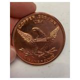 1 oz 999 Fine Copper Round Indian Princess design