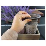 Scentsy Wax Warmer Decorative Glass Jar Set with Wooden Display Box