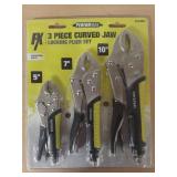 3 Pc curved jaw locking plier set