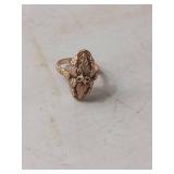 10K Gold Grape and Leaf Design Ring