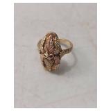 10K Gold Grape and Leaf Design Ring