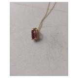 14k Ruby Heart Pendant with Chain and Earring Set