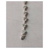 Sterling Silver Heart Crystal Tennis Bracelet