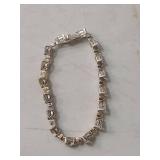 Sterling Silver Heart Crystal Tennis Bracelet