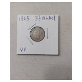 1865 Three Cent Nickel Piece