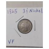 1865 Three Cent Nickel Piece