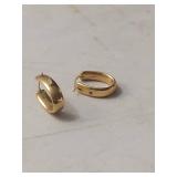 10K Gold Oval Hoop Earrings