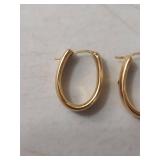 10K Gold Oval Hoop Earrings