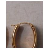 10K Gold Oval Hoop Earrings