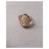 Shell Cameo Ring in 10k Gold Setting