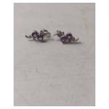Sterling Silver Amethyst Butterfly Earrings