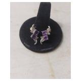 Sterling Silver Amethyst Butterfly Earrings