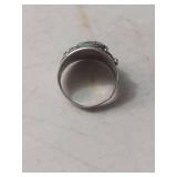 Sterling Silver Turquoise and Coral Ring