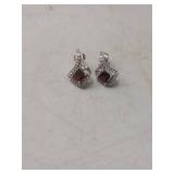 Sterling Silver Garnet and Crystal Drop Earrings