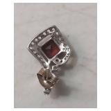 Sterling Silver Garnet and Crystal Drop Earrings