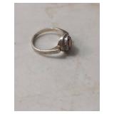 Sterling Silver Garnet Solitaire Ring