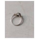 Sterling Silver Garnet Solitaire Ring