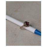 Sterling Silver Garnet Solitaire Ring