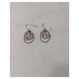 Sterling Silver Double Hoop Butterfly Earrings
