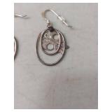 Sterling Silver Double Hoop Butterfly Earrings