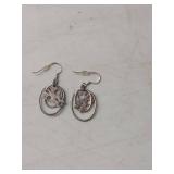 Sterling Silver Double Hoop Butterfly Earrings