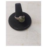 Sterling Silver Green Nephrite Jade Ring